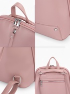 Рюкзак-сумка из на молнии, с 2 карманами, с молнией посередине, размер 25×12×30 см, розовый - Фото 4