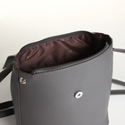 Рюкзак городской из искусственной кожи на молнии, цвет серый - Фото 4