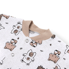 Комбинезон детский закрытые ножки, цвет бежевый/ёжики, рост 68 см - фото 23918073