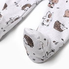 Комбинезон детский закрытые ножки, цвет бежевый/ёжики, рост 74 см - фото 23918080