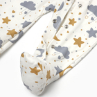 Комбинезон детский закрытые ножки, цвет белый/звёздочки, рост 80 см - фото 23918189