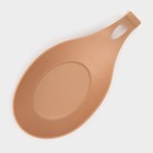 Силиконовая подставка под ложку Доляна «Симпл» 19.5×9.5 см, цвет бежевый - Фото 3