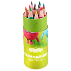 Цветные карандаши в тубусе, 12 цветов, трехгранные, Смешарики - Фото 8