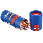 Цветные карандаши в тубусе, 12 цветов, трехгранные, Человек-паук - Фото 6