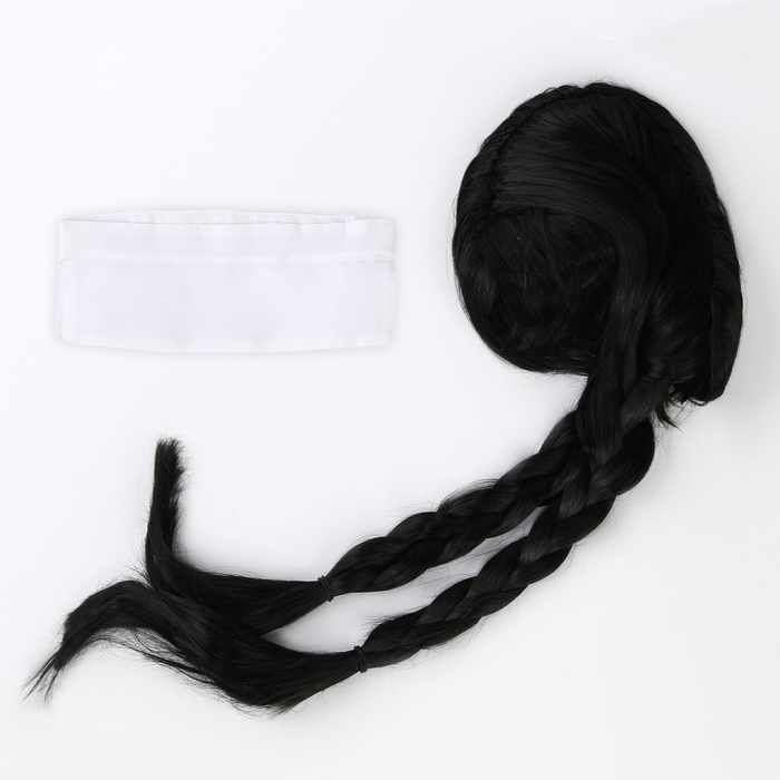 Карнавальный набор «Девочка с косичками», парик с чёлкой, воротник
