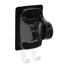 Держатель для душевой лейки ZEIN Z122, самоклеющийся, регулируемый, с крючком, черный - Фото 6