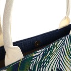 Сумка женская пляжная Тропики, 41,5х34х12 см, зелёный цвет - Фото 6