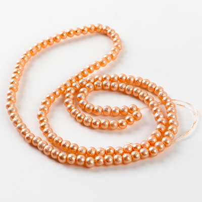 Бусины из стекла, набор 140 шт., размер 1 шт. 6 — мм, цвет оранжевый