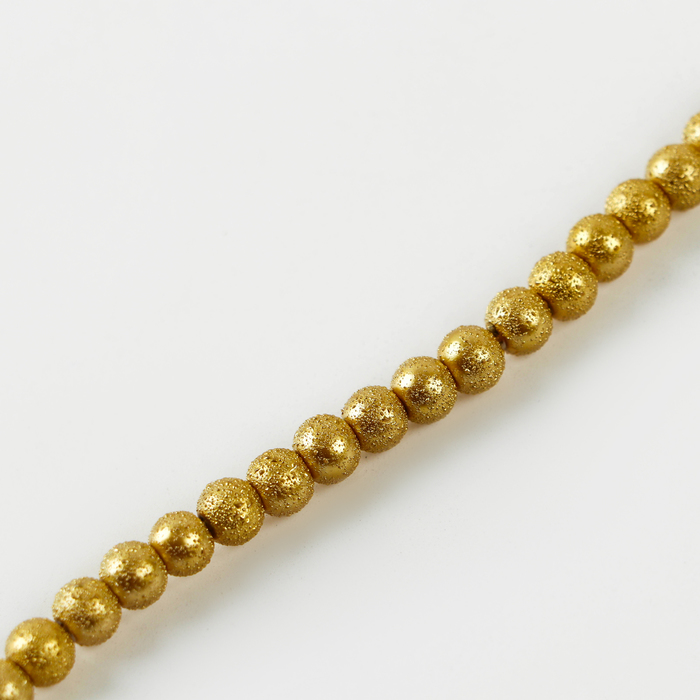 Бусины из стекла, набор 140 шт., размер 1 шт. — 6 мм, цвет жёлтое золото