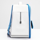 Рюкзак-переноска для кошек и собак, 30×40×25 см, белый/голубой - Фото 16