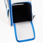 Рюкзак-переноска для кошек и собак, 30×40×25 см, белый/голубой - Фото 7