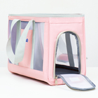 Сумка-переноска для животных, 24×25×41 см, с раздвижным окном, розовая - Фото 4