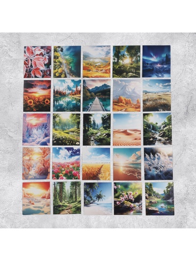 Наклейки-стикеры, набор,«Природа», 6 х 7 см, 50 шт