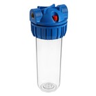 Корпус для фильтра ZEIN, 10SL, 1/2", для холодной воды, ключ, крепление, прозрачный - фото 299010238