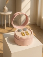 Шкатулка для украшений, круг, 7 полос, 9×9×5.5 см, розовая - Фото 8