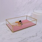 Органайзер для хранения «PINK RIPPLES», стеклянный, 29×17.5×6 см, цвет медный, розовый - Фото 4