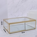 Органайзер для хранения «GREAT», с крышкой, стеклянный, с зеркальным дном, 1 секция, 25 × 17,5 × 8,5 см, цвет прозрачный/медный - Фото 2