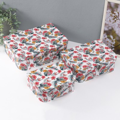 Набор шкатулок для украшений «Сундук. Тропики», картон, 3 шт.