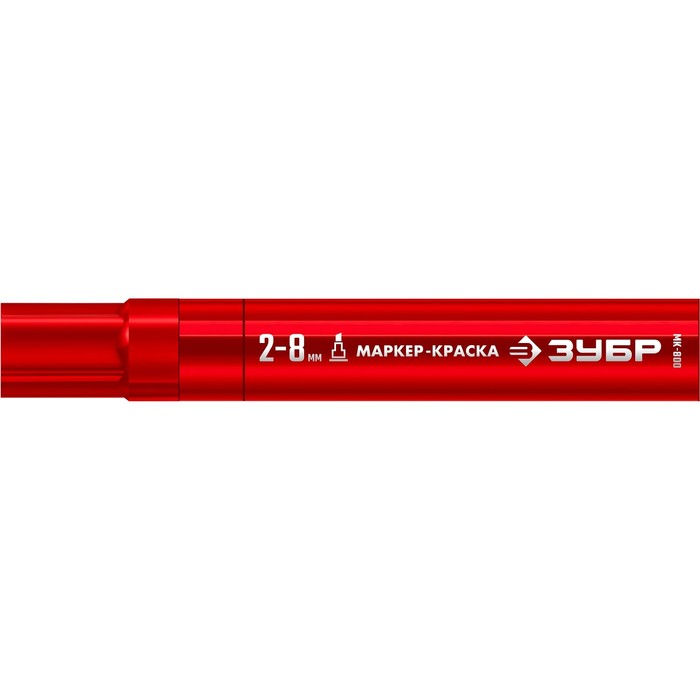 Маркер-краска строительный ЗУБР МК-800 06327-3, клиновидный, 2-8 мм, красный