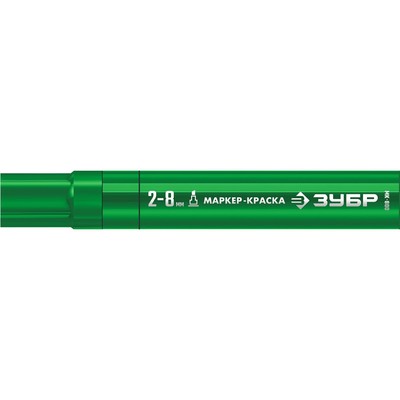 Маркер-краска строительный ЗУБР МК-800 06327-4, клиновидный, 2-8 мм, зеленый