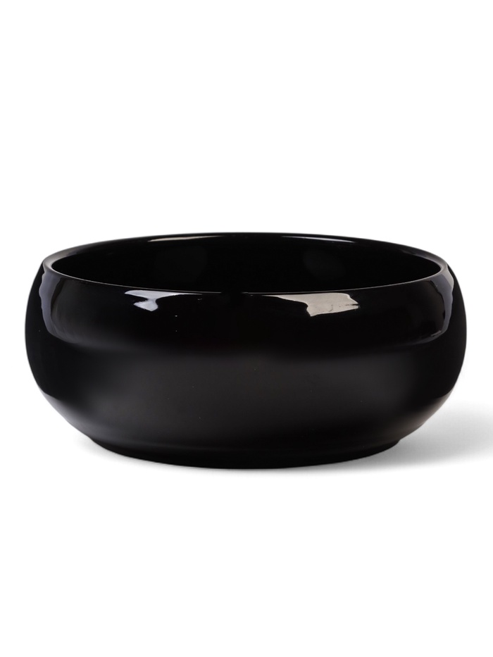 Кашпо - бонсайница «Мира», круглое, 18×18×7 см, чёрное - Фото 1