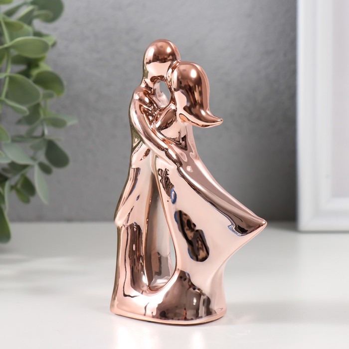 Сувенир керамика "Поцелуй" золото 11,5 см