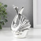 Сувенир керамика "Лебедь. Изящность" серебро 6,5х11х14,5 см - фото 11232562