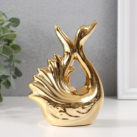 Сувенир керамика "Лебедь. Изящность" золото 6,5х11х14 см