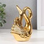 Сувенир керамика "Лебедь. Покорность" золото 6х10,5х14 см - фото 11232573
