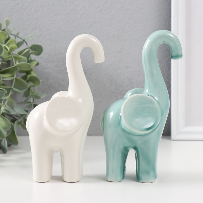 Фигурка керамика «Слоник, хобот-водопад», цветной, 6×8×15 см, МИКС