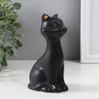 Сувенир керамика "Чёрный котик с золотым носом" матовый 6х5х13 см - Фото 2