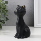 Сувенир керамика "Чёрный котик с золотым носом" матовый 6х5х13 см - Фото 4