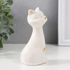 Сувенир керамика "Белый котик с золотым носом" матовый 6х5х13 см - фото 23868017