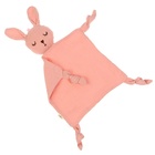 Комфортер - игрушка для сна новорожденных, M&B «Зайка», погремушка, муслин, розовый - Фото 3