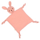 Комфортер - игрушка для сна новорожденных, M&B «Зайка», погремушка, муслин, розовый - Фото 8