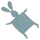 Комфортер - игрушка для сна новорожденных, M&B «Зайка», погремушка, муслин, синий - Фото 2