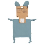 Комфортер - игрушка для сна новорожденных, M&B «Зайка», погремушка, муслин, синий - Фото 10