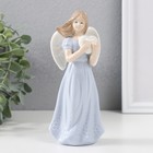 Сувенир керамика "Ангел в голубом платье с сердцем на ветру" 18х8х6 см - фото 321247609