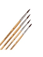 Набор кистей для рисования, белка, 4 штуки: № 2, 4, 6, 8, Calligrata, круглые, деревянная ручка, международный размер - Фото 3