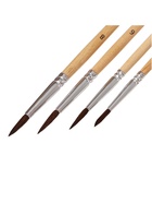 Набор кистей для рисования, белка, 4 штуки: № 2, 4, 6, 8, Calligrata, круглые, деревянная ручка, международный размер - Фото 4