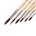 Набор кистей для рисования, белка, 6 штук: № 2, 4, 6, 8, 10, 12, Calligrata, круглые, деревянная ручка, международный размер 10212698