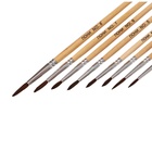 Набор кистей для рисования, пони - синтетика, 8 штук: №1, 2, 3, 4, 5, 6, 7, 8, Calligrata, круглые, деревянная ручка, международный размер 10212701