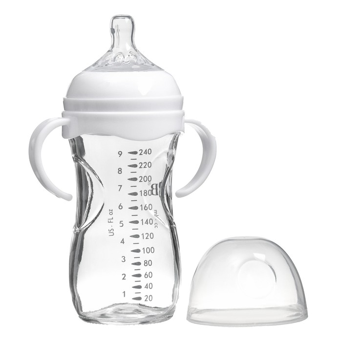 УЦЕНКА Бутылочка для кормления Ø50 ШГ 240 мл., стекло, белая - Фото 1