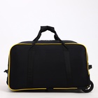 Сумка дорожная на колёсах, длинный ремень, чёрная - Фото 5