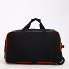 Сумка дорожная на колёсах, длинный ремень, чёрная, оранжевая - Фото 2