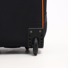 Сумка дорожная на колёсах, длинный ремень, чёрная, оранжевая - Фото 4