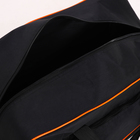 Сумка дорожная на колёсах, длинный ремень, чёрная, оранжевая - Фото 5