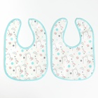 Набор детских слюнявчиков Крошка Я, 4 шт. + подарок, 29×20 см, цвет бирюзовый, серый - Фото 3