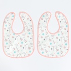 Набор детских слюнявчиков Крошка Я, 4 шт. + подарок, 29×20 см, цвет розовый, серый - Фото 3