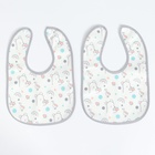 Набор детских слюнявчиков Крошка Я, 4 шт. + подарок, 29×20 см, цвет розовый, серый - Фото 4